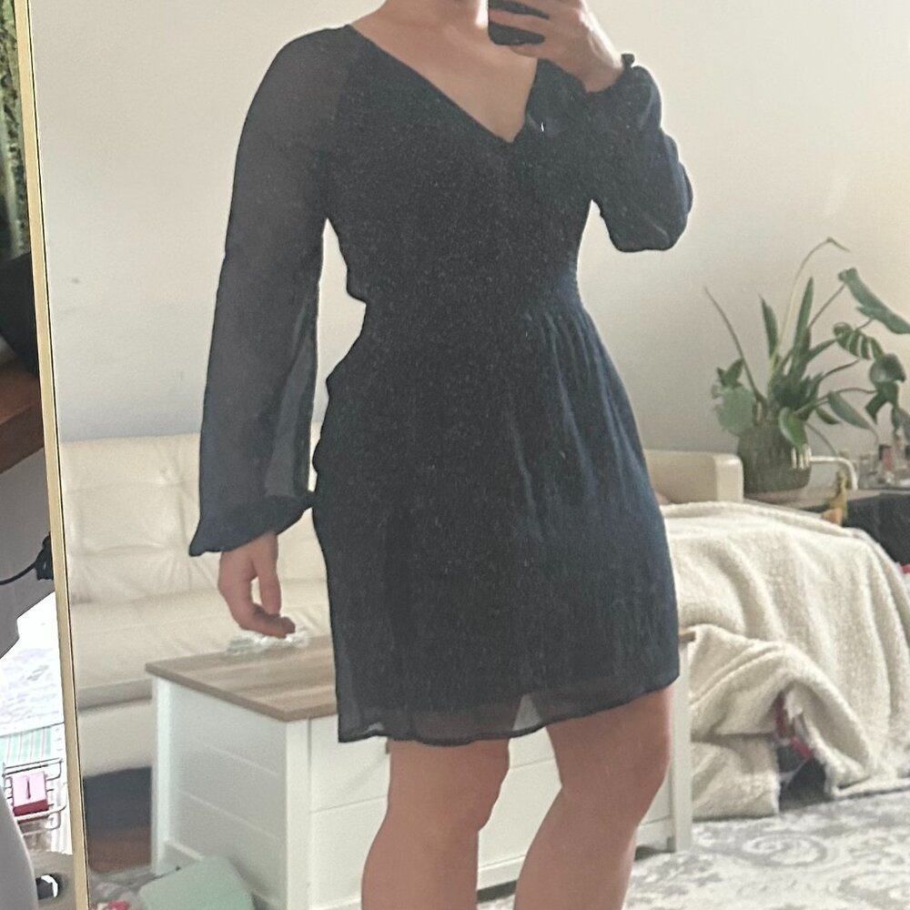 Navy Abercrombie and & Fitch Chiffon Dress